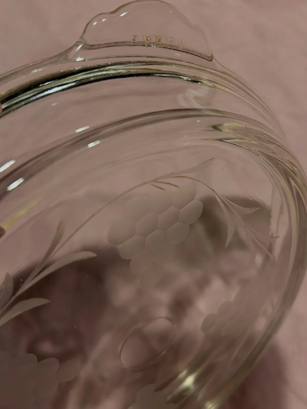 Pyrex #683-A Etched Frosted Glass Vintage Lid Fits #023 Round 1.5Qt Casserole
